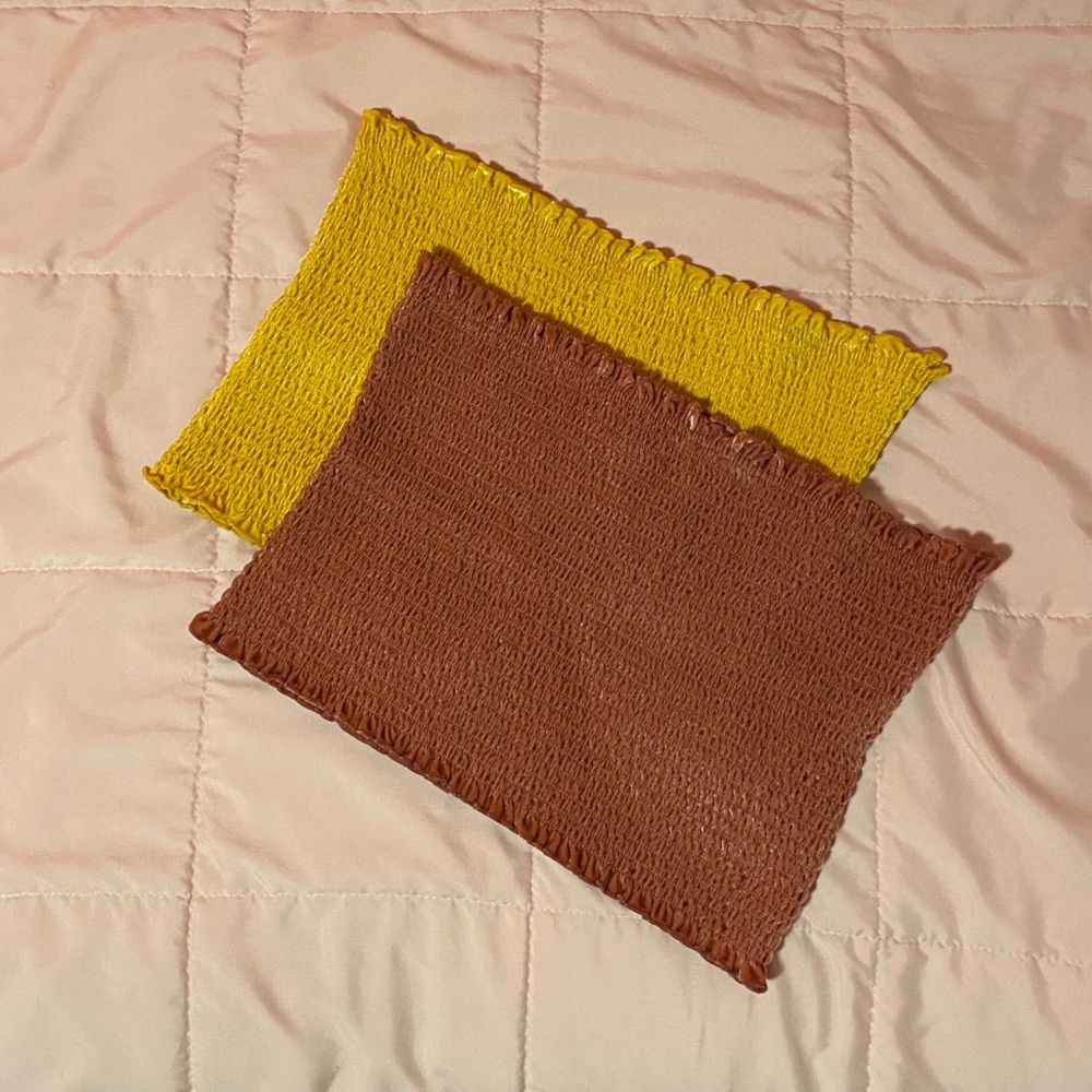 hollister smocked velvet tube top bundle